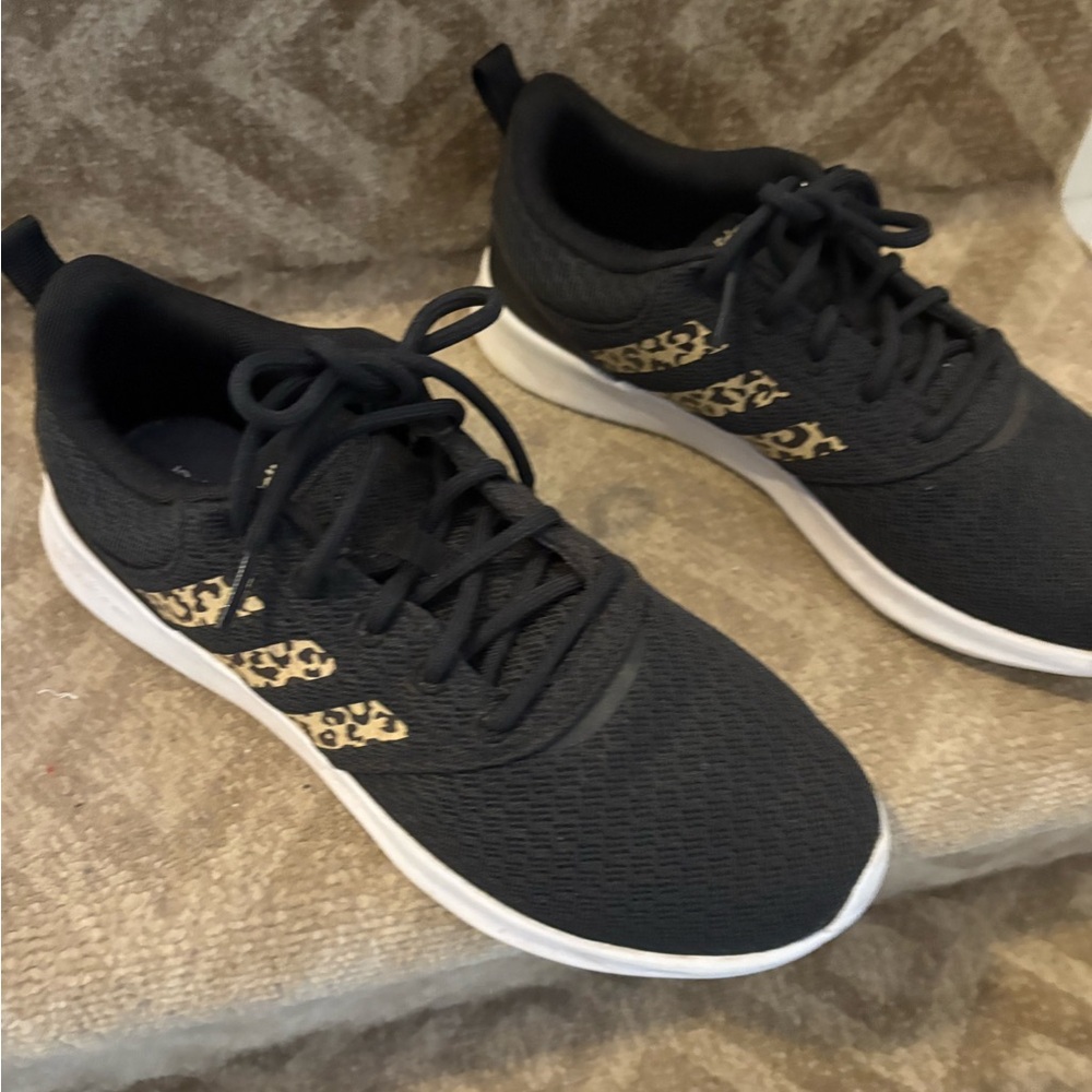 Adidas Black Sneakers with Gold Details